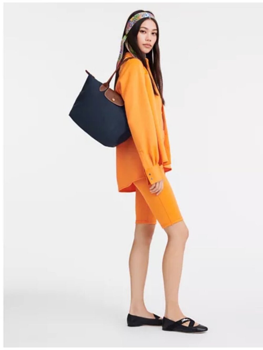 Longchamp Le Pliage Original medium navy Nylon Tote Bag
